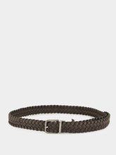 Dolce & Gabbana Chocolate Brown Woven Goatskin Belt