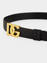 Dolce & Gabbana Black Calf Leather DG Belt