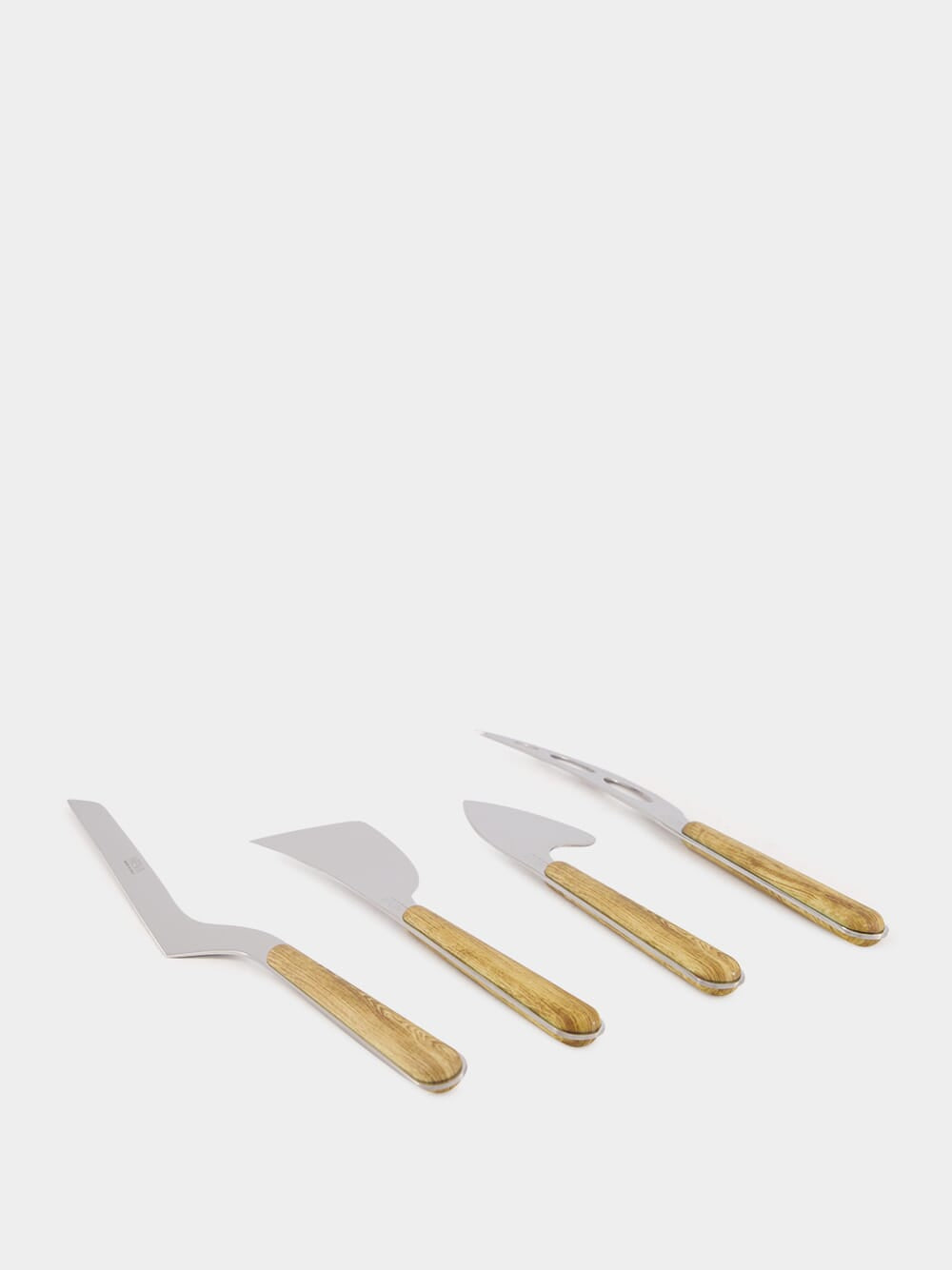 Set of 4 Cheese Knives with Pine Handles