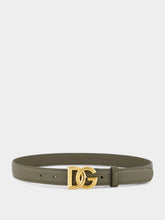 Dolce & Gabbana Military Green DG Logo Sunset Calfskin Belt