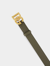 Dolce & Gabbana Military Green DG Logo Sunset Calfskin Belt