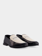 Givenchy Black and Natural Leather Label Loafers
