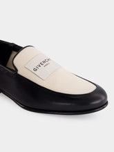 Givenchy Black and Natural Leather Label Loafers