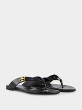 Givenchy Black 4G Liquid Leather Tong Sandals