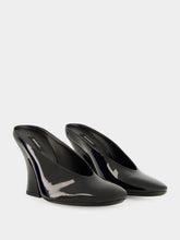 Givenchy Black Sculpted Patent Heeled Mules