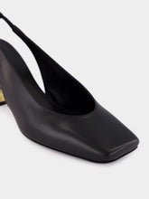 Givenchy Black Leather Tape Slingbacks