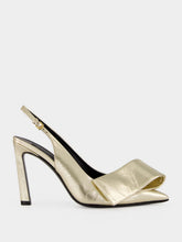 Givenchy Golden Twisted Ribbon Metallic Slingback Pumps