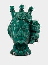 Les Ottomans Emerald Green Ceramic Men Head Vase