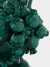 Les Ottomans Emerald Green Ceramic Men Head Vase