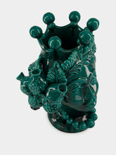 Les Ottomans Emerald Green Ceramic Woman Head Vase