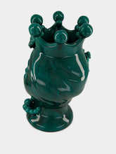 Les Ottomans Emerald Green Ceramic Woman Head Vase