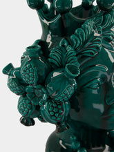 Les Ottomans Emerald Green Ceramic Woman Head Vase