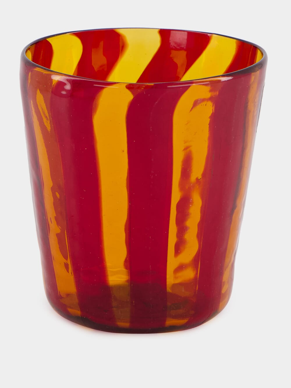 Burgundy and Amber Striped Glass