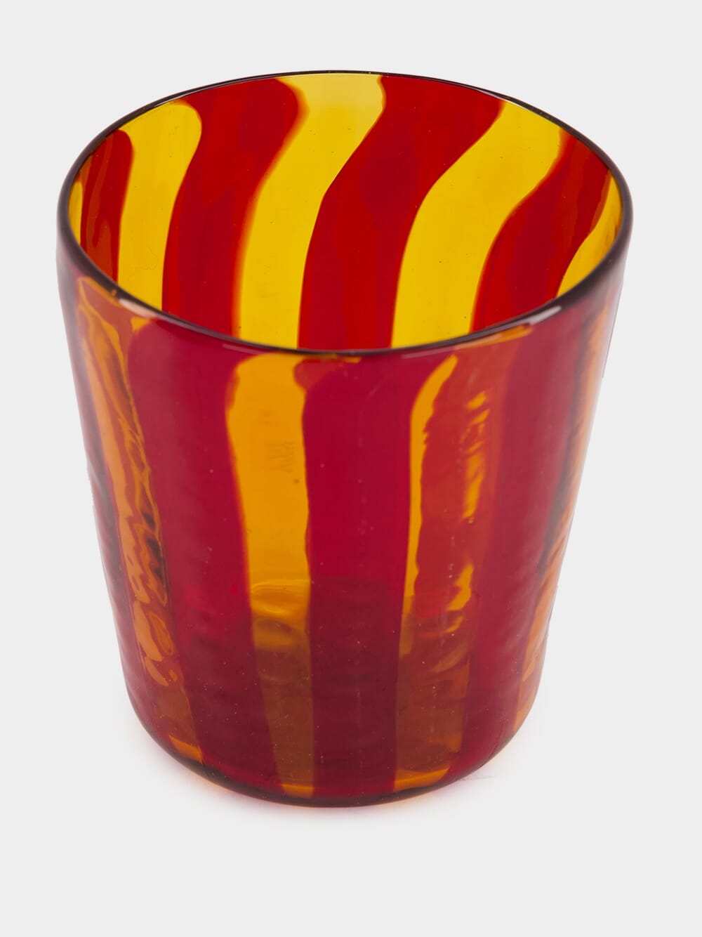 Burgundy and Amber Striped Glass