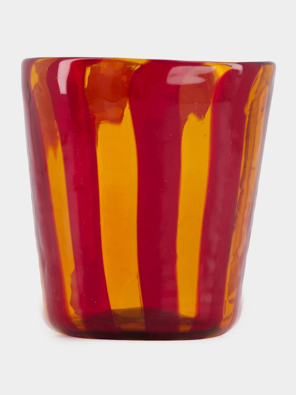 Burgundy and Amber Striped Glass