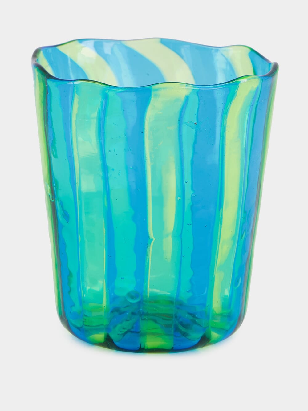 Blue and Green Striped Glass