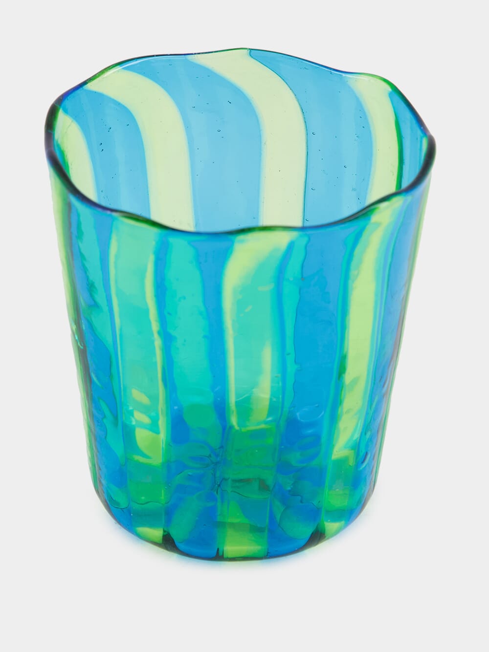 Blue and Green Striped Glass