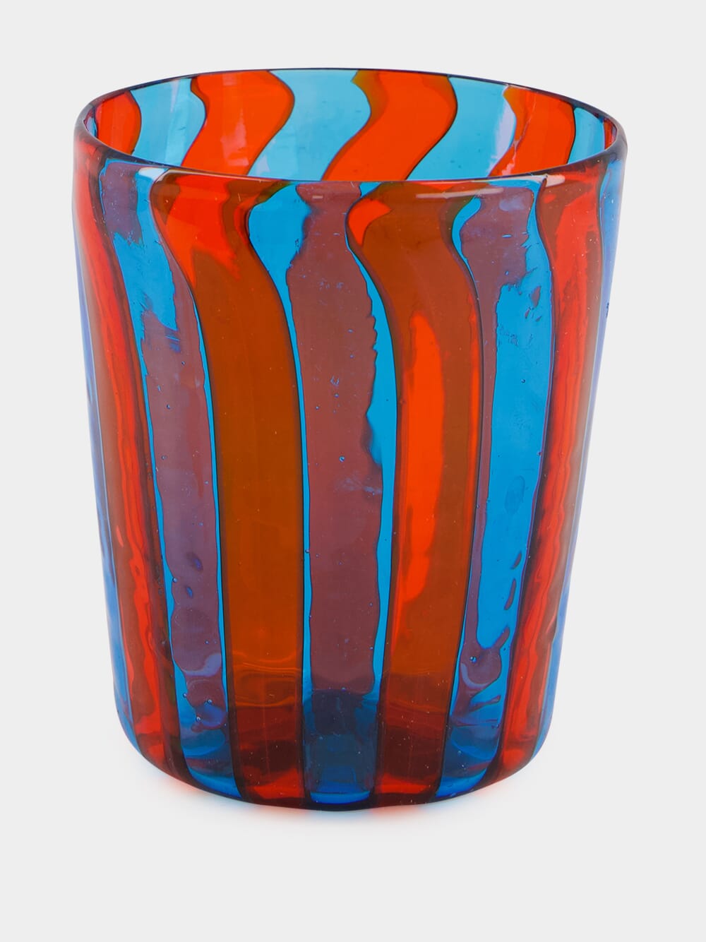 Turquoise and Red Striped Glass