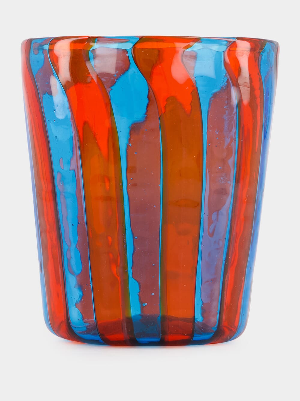 Turquoise and Red Striped Glass