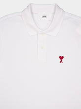 Ami Paris White Cotton Polo Shirt