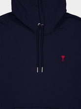 Ami Paris Blue Ami de Coeur Cotton Hodded Sweatshirt