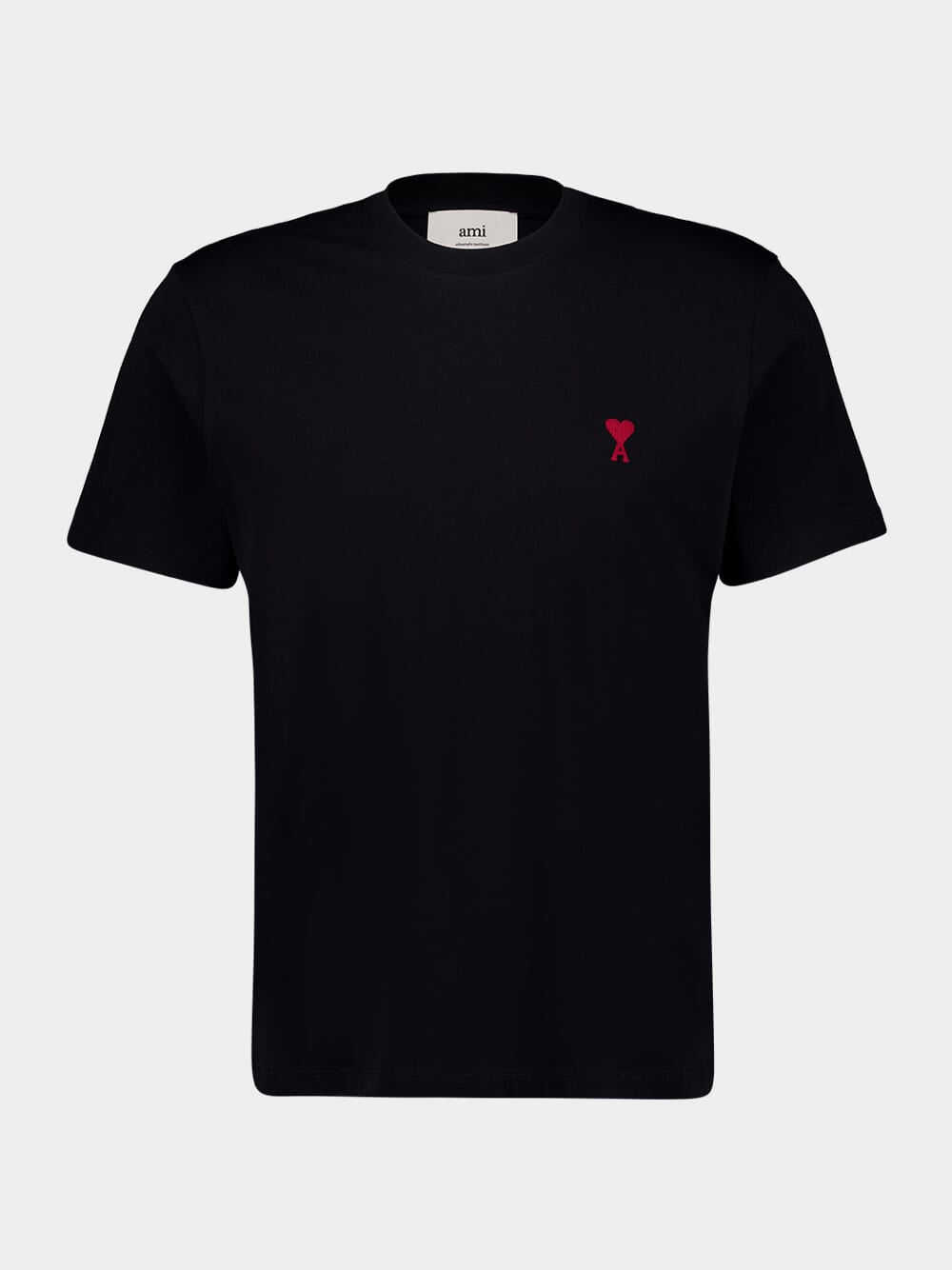 Black Cotton Embroidered T-Shirt