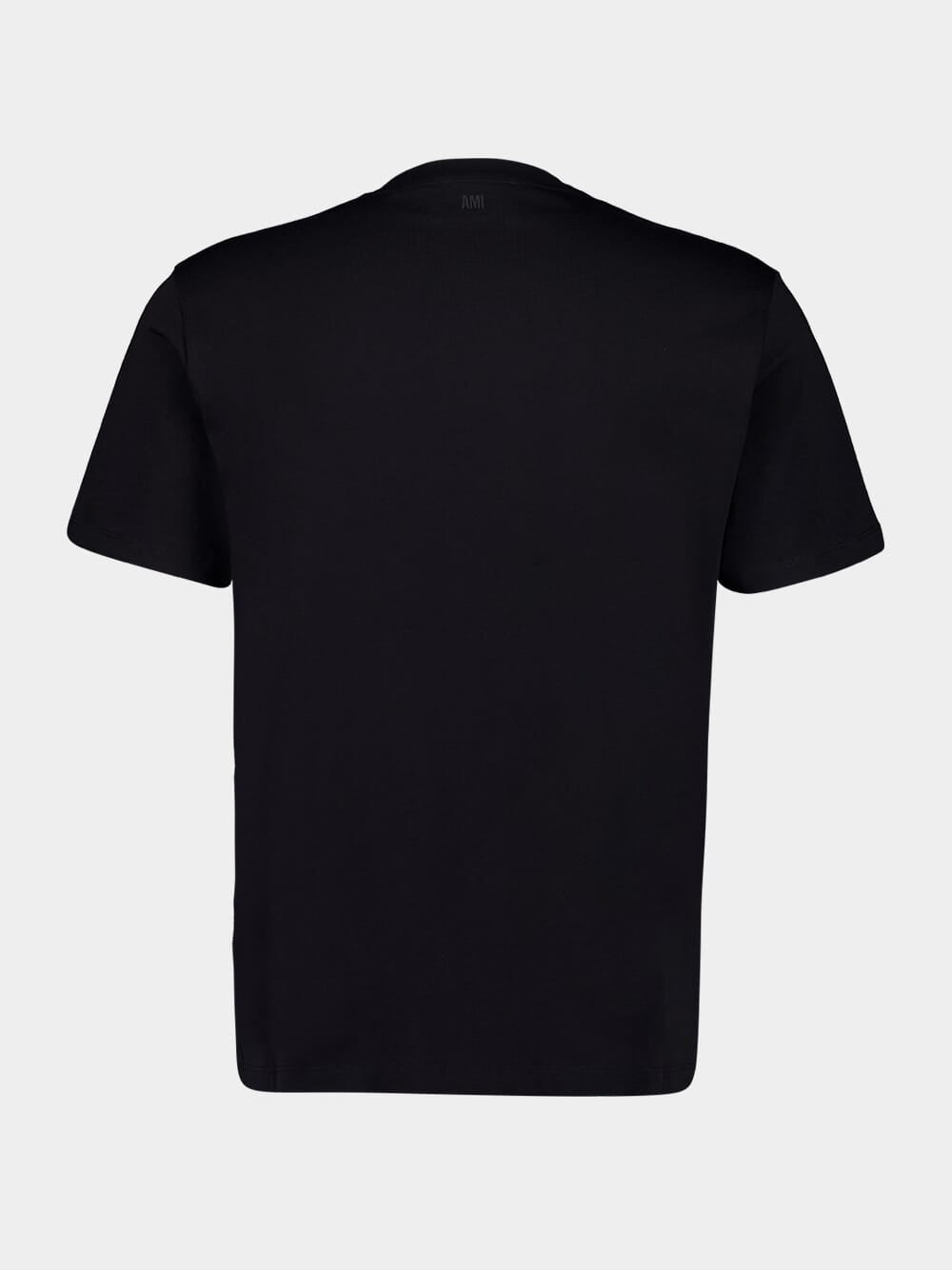 Black Cotton Embroidered T-Shirt