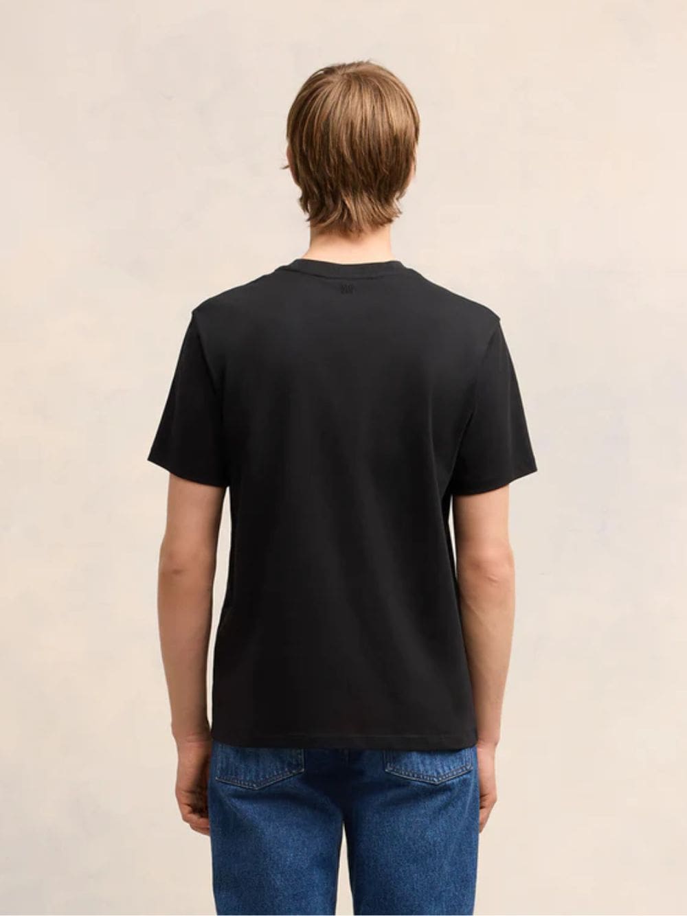 Black Cotton Embroidered T-Shirt