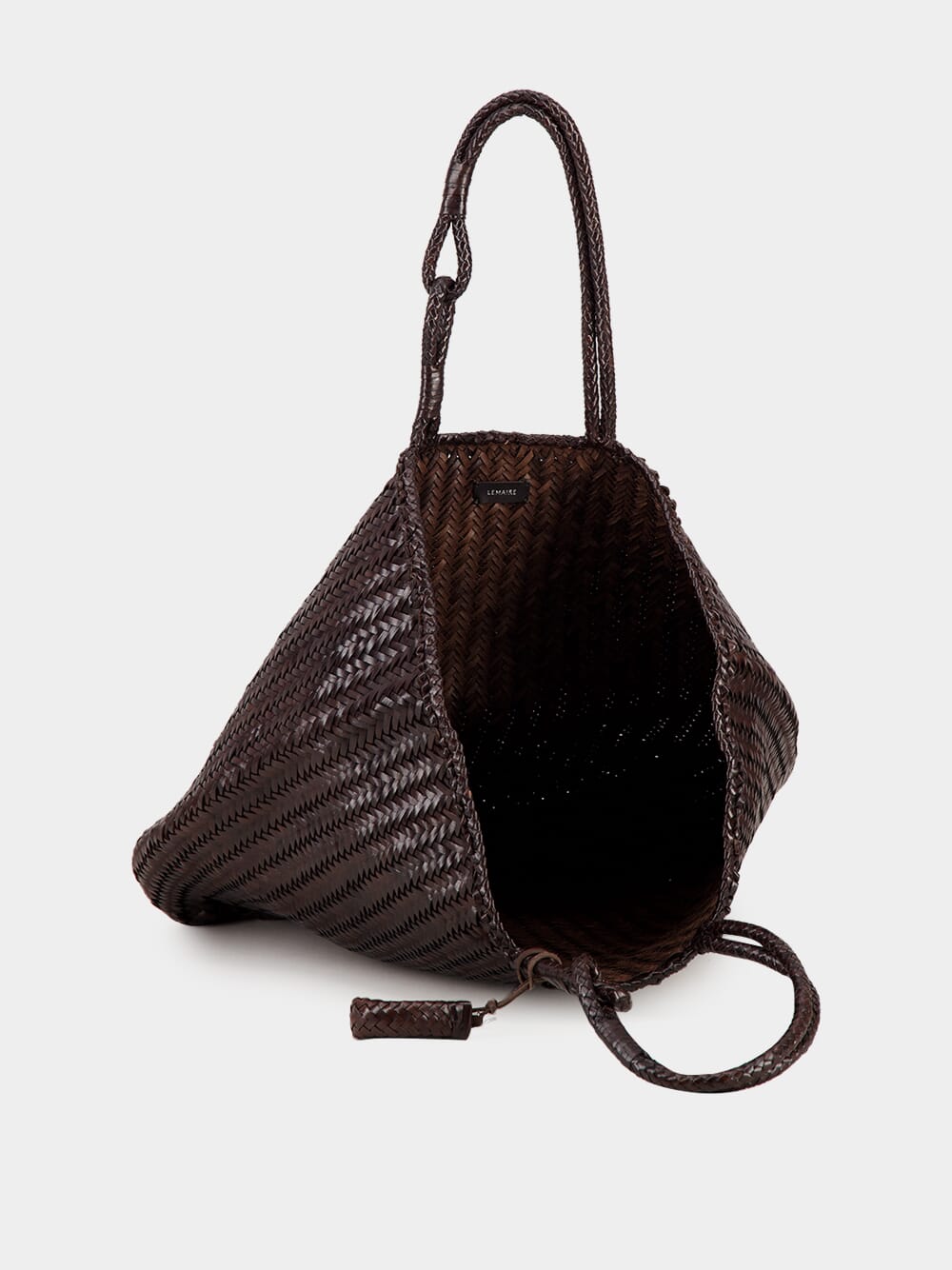 Dark Brown Chevron Leather Tote