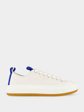 Givenchy White and Blue Low-Top Tag Leather Sneakers