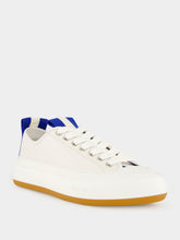 Givenchy White and Blue Low-Top Tag Leather Sneakers