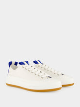 Givenchy White and Blue Low-Top Tag Leather Sneakers