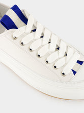Givenchy White and Blue Low-Top Tag Leather Sneakers