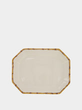 Les Ottomans Ceramic Handpaint Bamboo Serving Platter