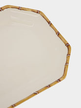 Les Ottomans Ceramic Handpaint Bamboo Serving Platter