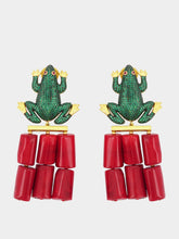 Frog Coral emerald earrings | PDP - Fashion Clinic
