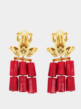 Frog Coral emerald earrings | PDP - Fashion Clinic