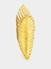 Begüm Khan Gold-Plated Crocodile Evening Clutch