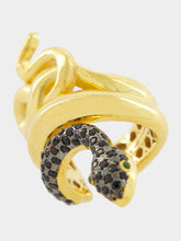 Begüm Khan Gold-Plated Serpentino Right Ear Cuff In Black