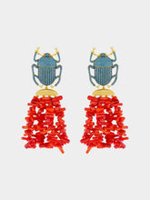 Begüm Khan Gold-Plated Pharaoh Earrings in Corsica Coral and Turquoise