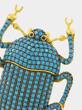 Begüm Khan Gold-Plated Pharaoh Earrings in Turquoise Blue