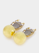 Begüm Khan Gold Pharaoh Party Earrings with Crystals