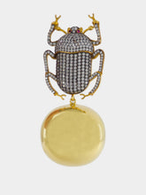 Begüm Khan Gold Pharaoh Party Earrings with Crystals