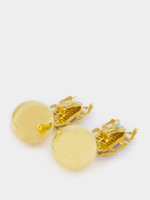 Begüm Khan Gold Pharaoh Party Earrings with Crystals