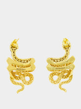 Begüm Khan Gold-Plated Snake Earrings in Black