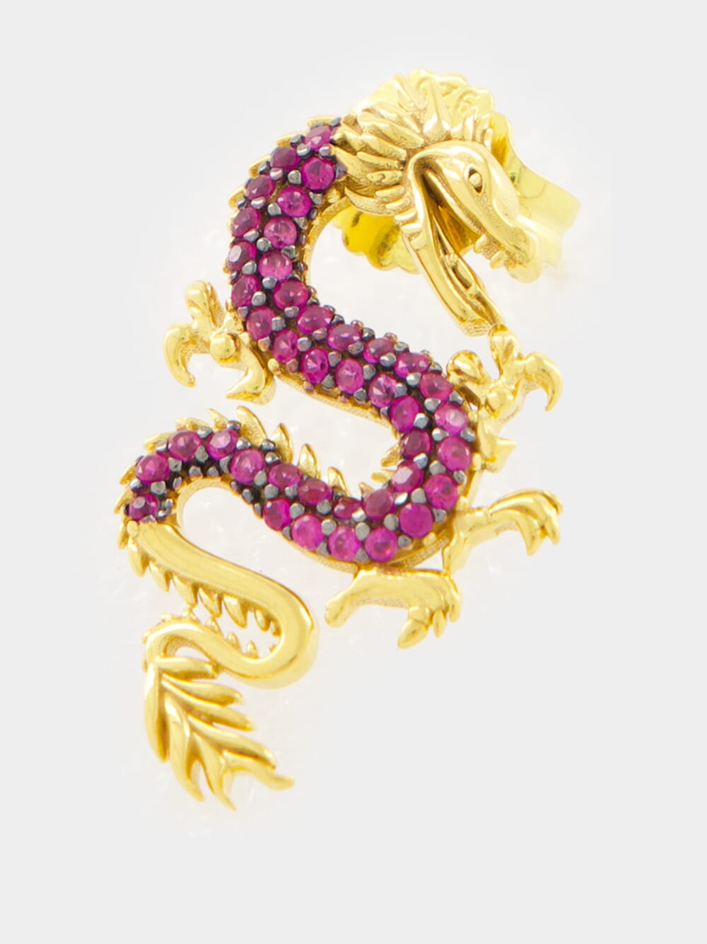 Burgundy Mini Dragon Right Ear Piercing