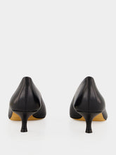 Le Monde Beryl Black Leather Babouche Kitten Pumps