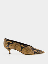 Le Monde Beryl Fango Snake-Effect Babouche Kitten Pumps