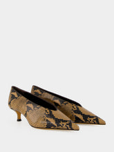 Le Monde Beryl Fango Snake-Effect Babouche Kitten Pumps