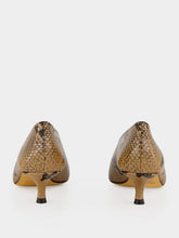 Le Monde Beryl Fango Snake-Effect Babouche Kitten Pumps